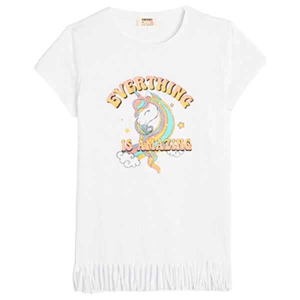 Tricou pentru fete Koton 4SKG10046AK 146 - 152 cm / White photo 1 Tricou pentru fete Koton 4SKG10046AK 146 - 152 cm / White photo 1