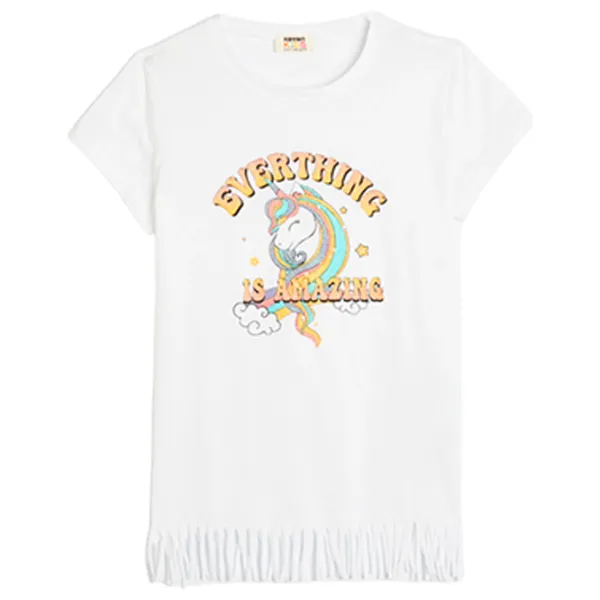 Tricou pentru fete Koton 4SKG10046AK 104 - 110 cm / White photo 1