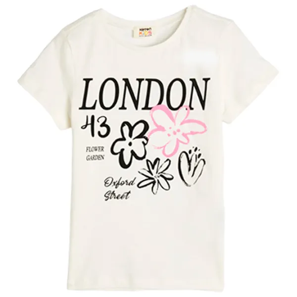 Tricou pentru fete Koton 4SKG10370AK 116 - 122 cm / Beige photo 1 Tricou pentru fete Koton 4SKG10370AK 116 - 122 cm / Beige photo 1