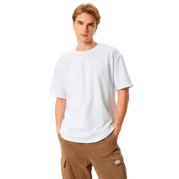 Tricou pentru bărbați Koton 4SAM10069HK 100% bumbac/ White photo 1