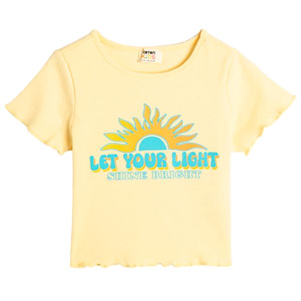 Tricou pentru fete Koton 4SKG10218AK 110 - 116 cm / Yellow photo 1 Tricou pentru fete Koton 4SKG10218AK 110 - 116 cm / Yellow photo 1