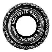 Надувной круг Avenli 41087 Винил/ Черный Белый