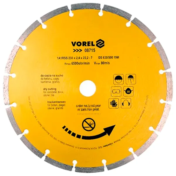 Алмазный отрезной диск Vorel VOR08715  photo 1
