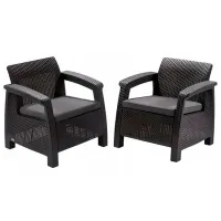 Набор мебели для террасы Keter Corfu II Duo Пластик/ Пластик/ Графитовый