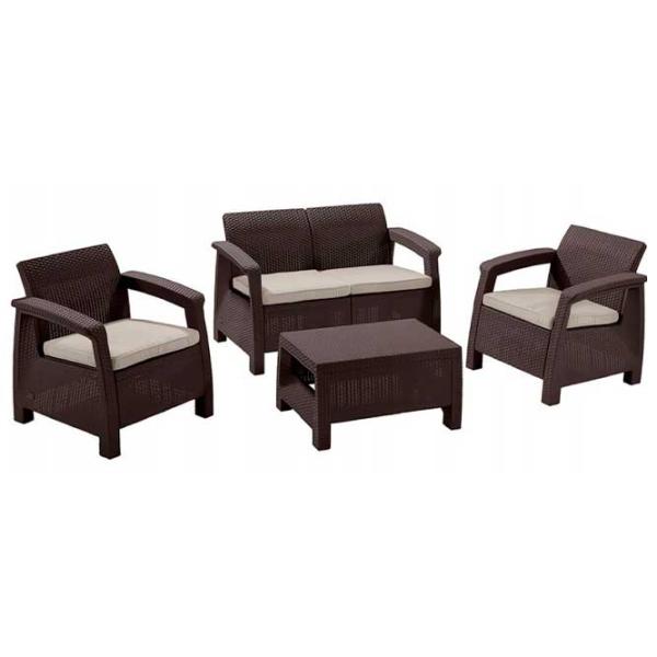 Set mobilă terasă Keter Corfu II Plastic/ Plastic/ Plastic/ Brown photo 1