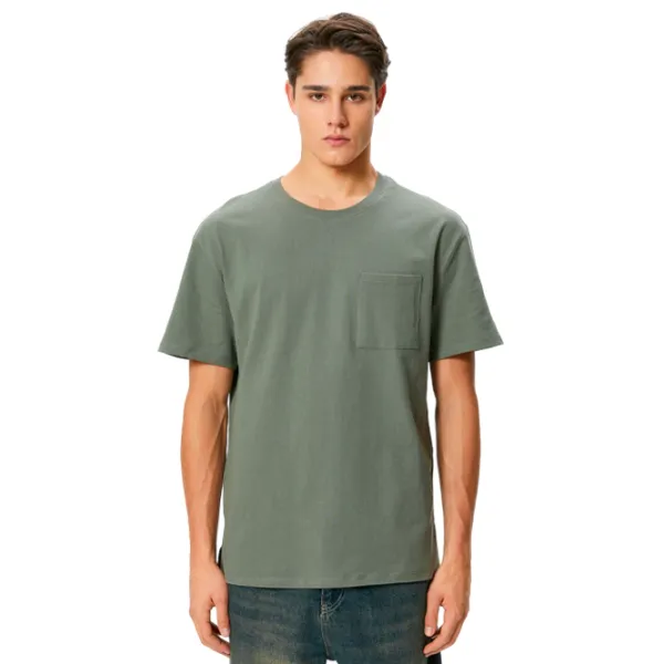 Tricou pentru bărbați Koton 4SAM10741HK 100% bumbac/ Antracit photo 1