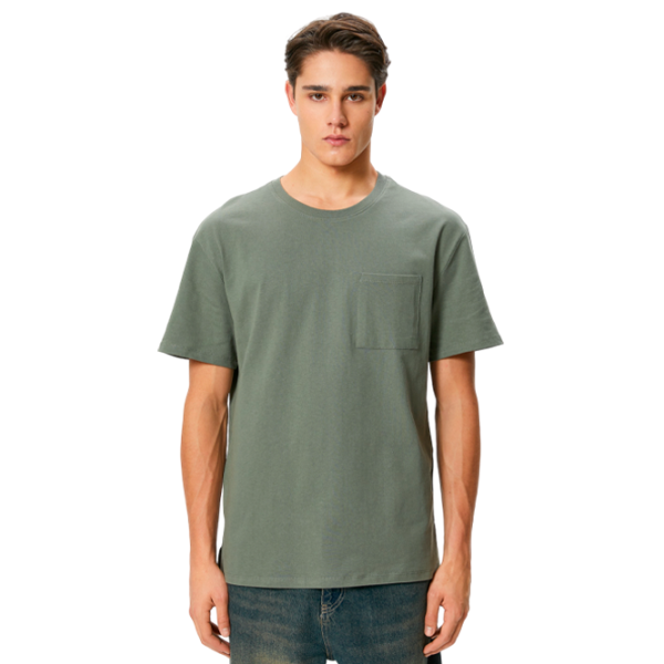 Tricou pentru bărbați Koton 4SAM10741HK 100% bumbac/ Antracit photo 1