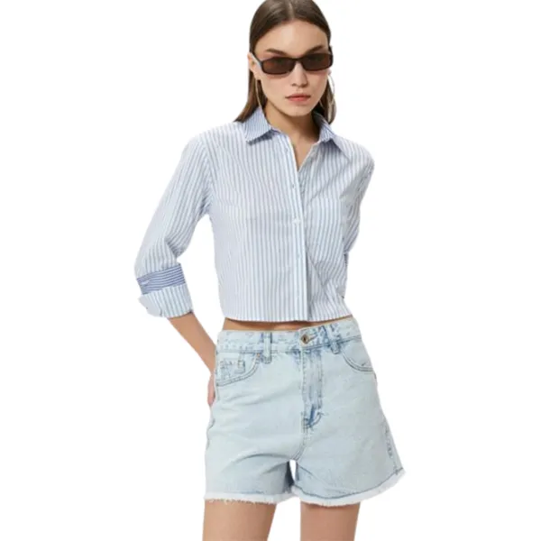 Pantaloni scurți pentru femei Koton 4SAL40017MD 40/ Light Blue photo 1