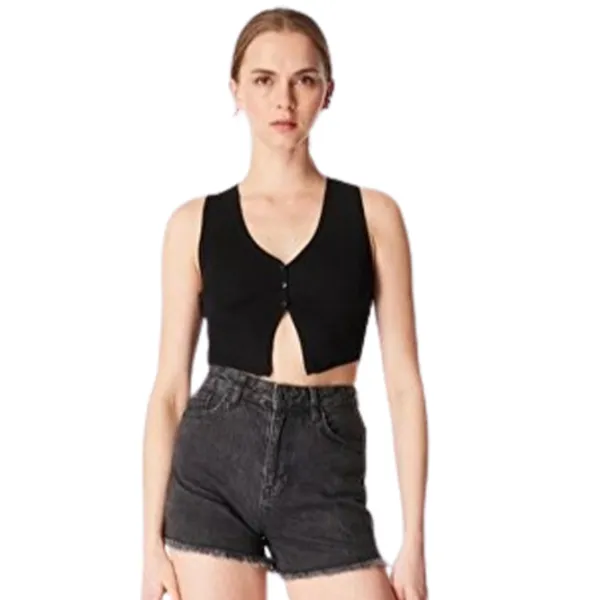 Pantaloni scurți pentru femei Koton 4SAL40017MD 34/ Black photo 1