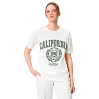 Tricou pentru femei Koton 4SAL10648IK 100% bumbac/ White