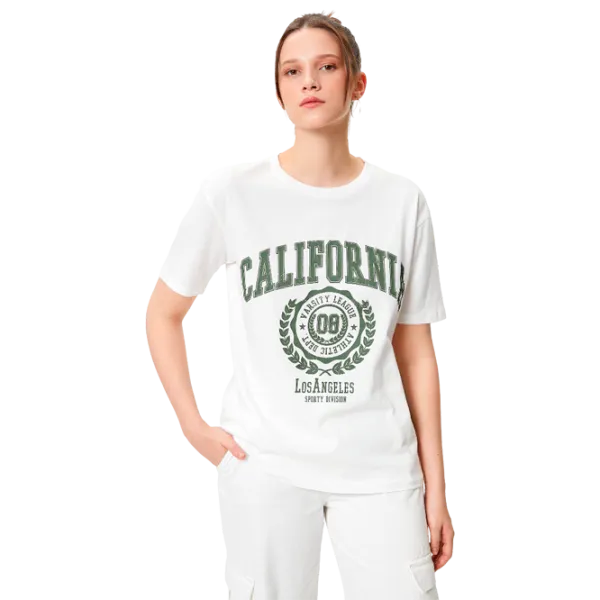 Tricou pentru femei Koton 4SAL10648IK 100% bumbac/ White photo 1