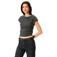 Tricou pentru femei Koton 4SAK50506EK 100% bumbac/ Anthracite