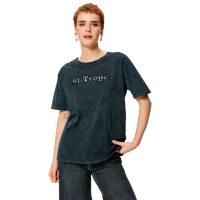 Tricou pentru femei Koton 4SAL10070IK 100% bumbac/ Anthracite