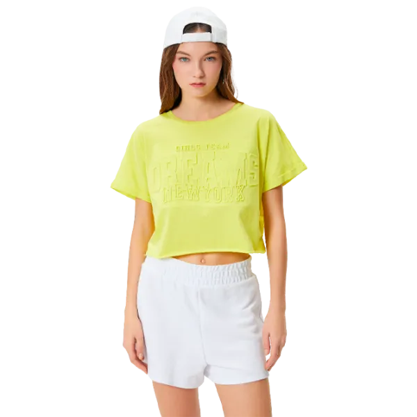 Tricou pentru femei Koton 4SAL10031IK 100% bumbac/ Yellow photo 1