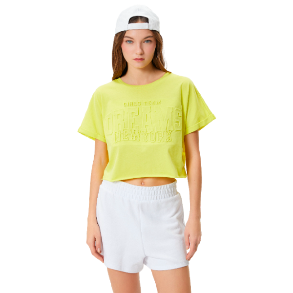 Tricou pentru femei Koton 4SAL10031IK 100% bumbac/ Yellow photo 1