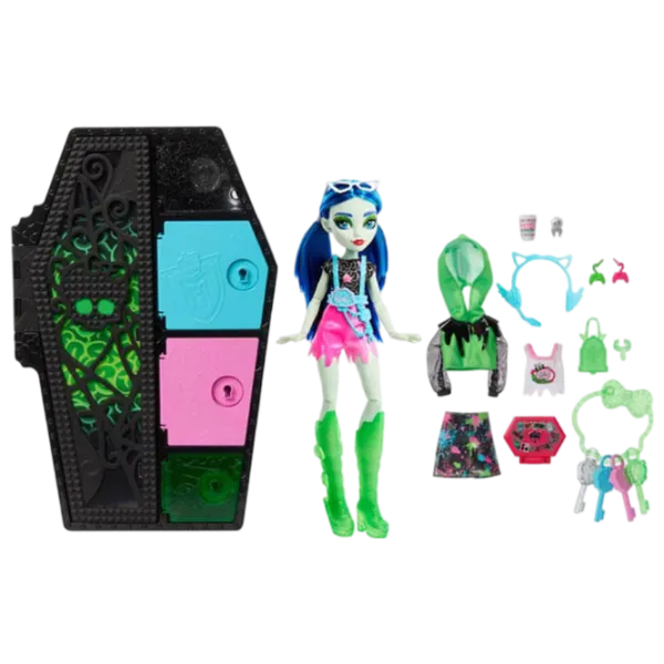 Set Mattel Monster High Neon Frigh Ghoulia Yelps HNF81 model / 4+ photo 1