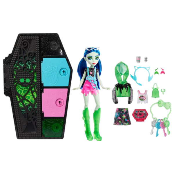 Set Mattel Monster High Neon Frigh Ghoulia Yelps HNF81 model / 4+ photo 1