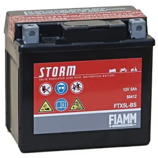 Аккумулятор для мотоцикла Fiamm Storm FTX5L-BS 80A/ 4 Ач photo 1