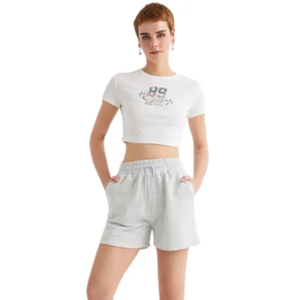 Pantaloni scurți pentru femei Koton 4SAL40005IK S/ Light Grey photo 1 Pantaloni scurți pentru femei Koton 4SAL40005IK S/ Light Grey photo 1
