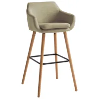 Барный стул Mobhaus 5326762 Ткань/ Дерево/ Бежевый