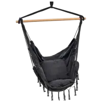 Scaun-hamac Jumi Brazilian OH-905719 150 kg/ Bumbac/ Black