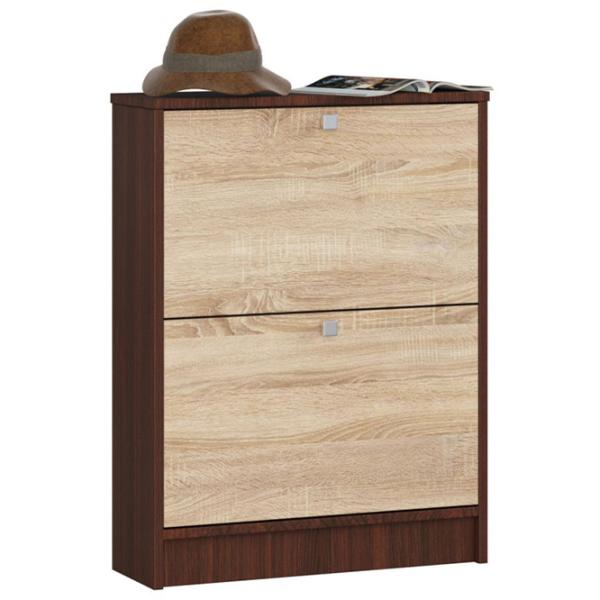 Dulap pentru încălțăminte Akord 2 80 x 60 x 20/ Wenge/ Stejar sonoma photo 1