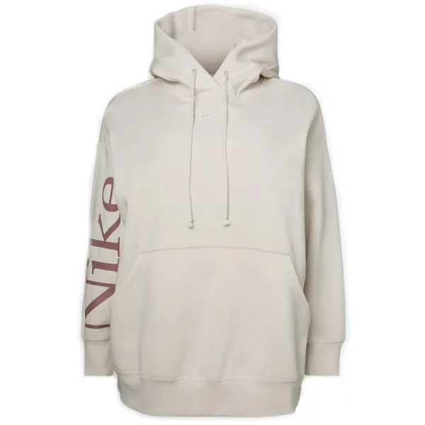 Jachetă sport pentru femei Nike W Nsw Phnx Flc Os Logo Hdy L/ Beige photo 1