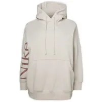 Jachetă sport pentru femei Nike W Nsw Phnx Flc Os Logo Hdy L/ Beige