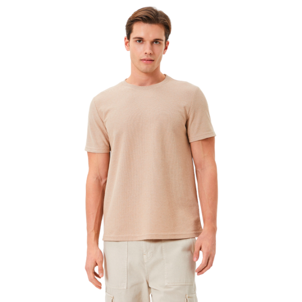 Tricou pentru bărbați Koton 4SAM10279HK 35% bumbac/ Beige photo 1
