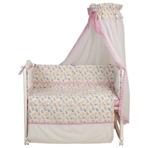 Детское постельное бельё Polini Kids 0002176-2 () Хлопок/ Розовый Белый photo 1 Детское постельное бельё Polini Kids 0002176-2 () Хлопок/ Розовый Белый photo 1