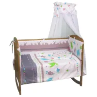 Lenjerie de pat pentru copii Polini Kids Monsters (1407) Bumbac/ White Multicolor