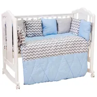 Lenjerie de pat pentru copii Polini Kids ZigZag (0001489-10) Bumbac/ Blue White