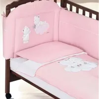 Детское постельное бельё Italbaby Nuvola (100.0057-1) Хлопок/ Розовый Белый