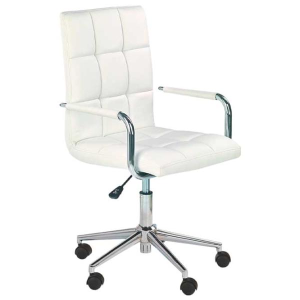 Fotoliu de birou Halmar Gonzo 2 Piele artificială/ White photo 1