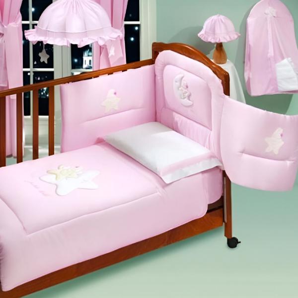 Детское постельное бельё Italbaby Petite Etoile (100.0066-2) Хлопок/ Розовый Белый photo 1