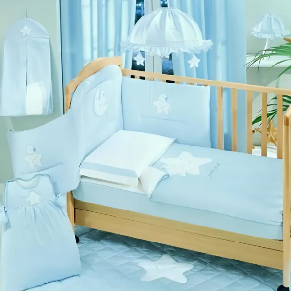Детское постельное бельё Italbaby Petite Etoile (100.0066-2) Хлопок/ Синий Белый photo 1 Детское постельное бельё Italbaby Petite Etoile (100.0066-2) Хлопок/ Синий Белый photo 1