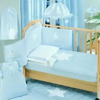 Детское постельное бельё Italbaby Petite Etoile (100.0066-2) Хлопок/ Синий Белый