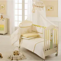 Lenjerie de pat pentru copii Italbaby Tulipano (100.0067-6) Bumbac/ Beige