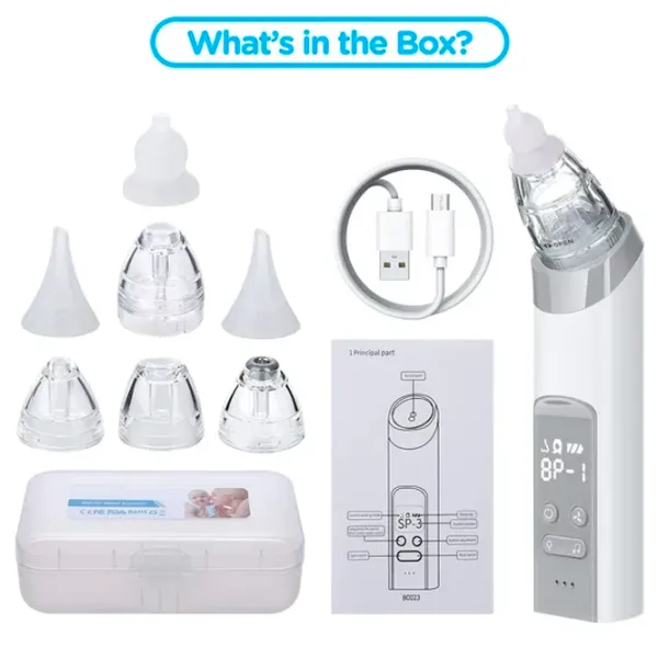 Назальный аспиратор LANTONKIN Electric Nasal Aspirator & Blackhead Remover 700 мАч / Серый photo 11