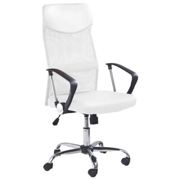Fotoliu de birou Halmar Vire Plasă acrilică, piele artificială/ White photo 1 Fotoliu de birou Halmar Vire Plasă acrilică, piele artificială/ White photo 1