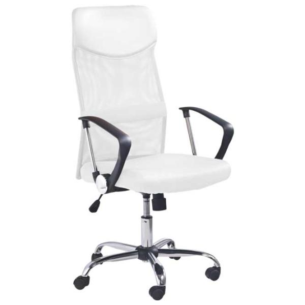 Fotoliu de birou Halmar Vire Plasă acrilică, piele artificială/ White photo 1 Fotoliu de birou Halmar Vire Plasă acrilică, piele artificială/ White photo 1