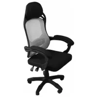 Fotoliu de birou TopEshop Oscar Pânză, plasă acrilică/ Black Gray