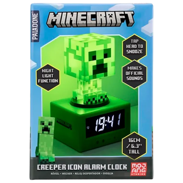 Deșteptător Paladone Creeper Icon PP11369MCF Minecraft/ Black Green photo 1