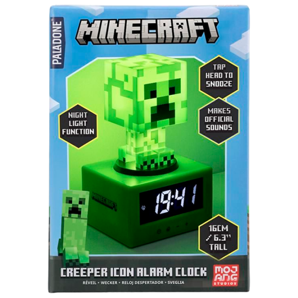 Deșteptător Paladone Creeper Icon PP11369MCF Minecraft/ Black Green photo 1