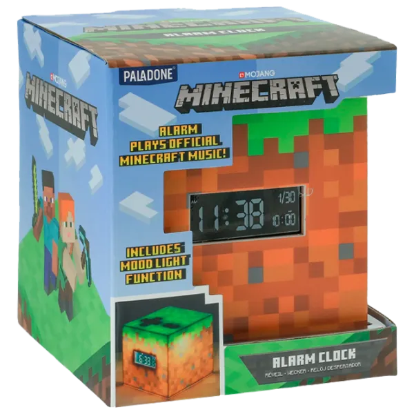 Deșteptător Paladone Alarm Clock PP6733MCF Minecraft/ Green Brown photo 1