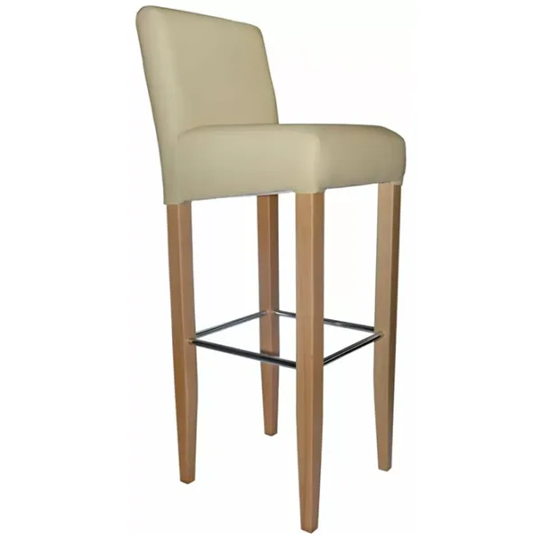 Scaun de bar Barum 5701615 Piele eco/ MDF/ Crem photo 1
