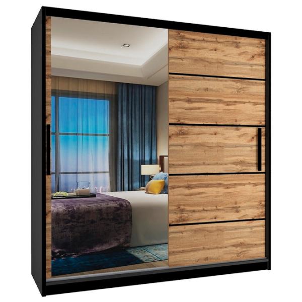 Dulap Belini MZ SZP3 SZP3/0/B/DW/0/BL 158 x 60 x 218 / PAL / Black photo 1 Dulap Belini MZ SZP3 SZP3/0/B/DW/0/BL 158 x 60 x 218 / PAL / Black photo 1