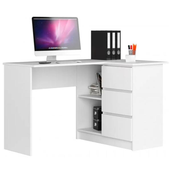 Masă de birou Akord B16 Right PAL melaminat/ White photo 1