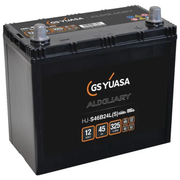 Авто аккумулятор Yuasa YUA-HJ-S46B24L(S) 325A/ 45 Ач photo 1
