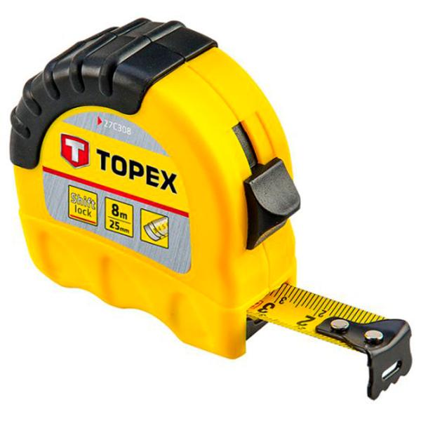 Рулетка Topex 27C308 8 м/ Желтый photo 1